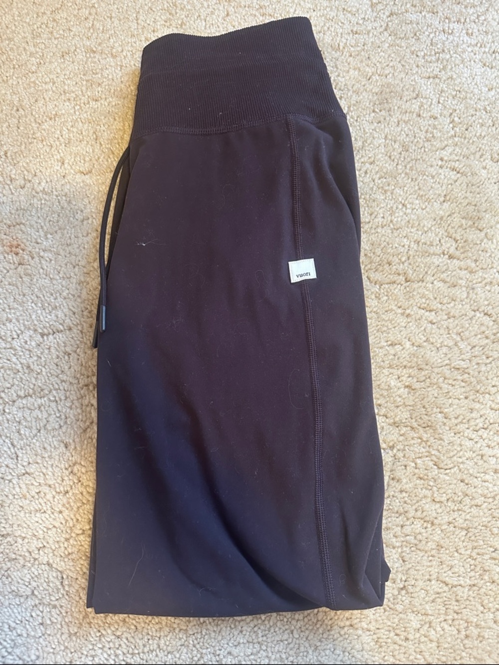 Vuori Dark Brown Ribbed Waist Drawstring Joggers